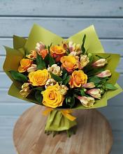 Букет цветов из:  Альстромерии и Розы #REPLACE_PRED# Кошурниково