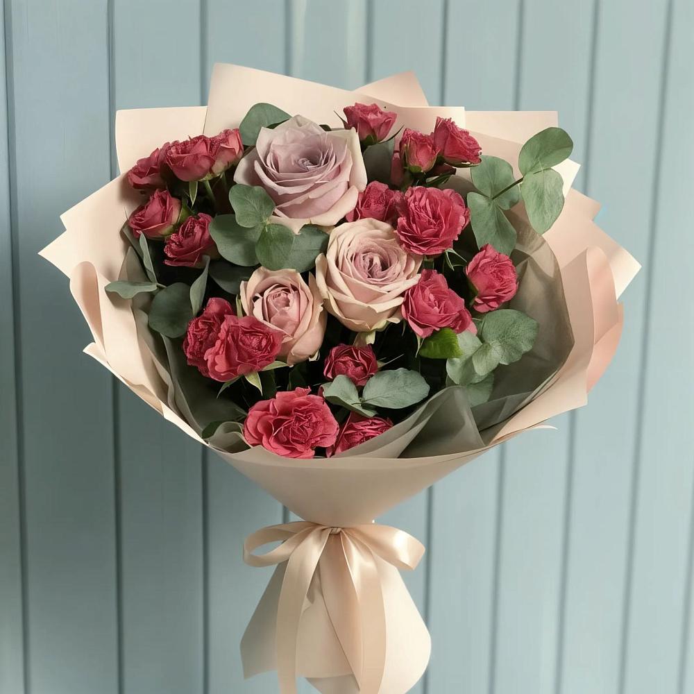 Букет цветов из: Гвоздики и Розы в Кошурниково