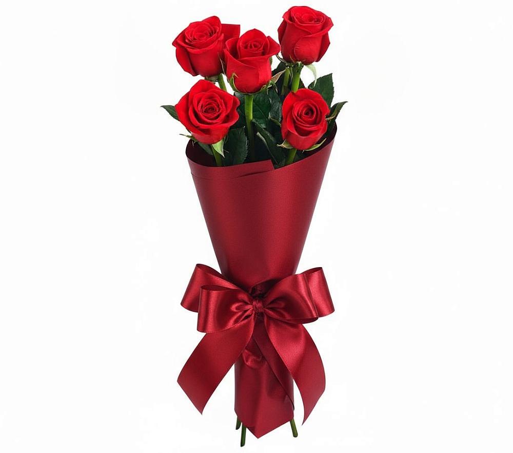 Букет 5 Красных роз Эдлесс Лав в Кошурниково