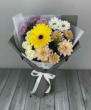 Букет цветов из:  Розы, Герберы и Хризантемы в Кошурниково