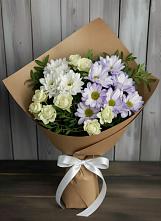 Букет цветов из:  Хризантемы и Розы в Кошурниково
