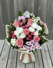 Букет цветов из:  Альстромерии, Гвоздики, Розы и Хризантемы #REPLACE_PRED# Кошурниково