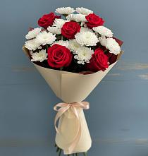 Букет цветов из:  Розы и Хризантемы в Кошурниково