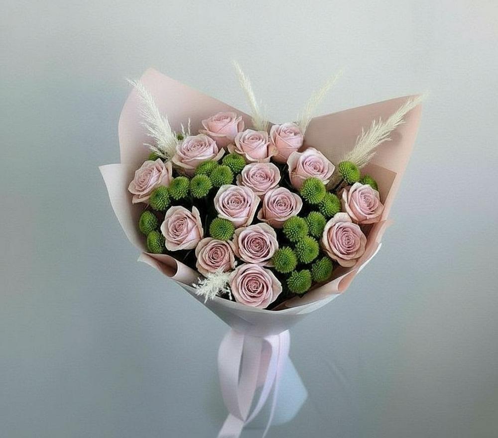 Букет цветов из: Розы и Хризантемы в Кошурниково
