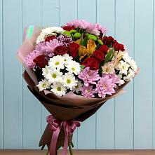Букет цветов из:  Розы, Хризантемы и Альстромерии #REPLACE_PRED# Кошурниково