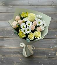 Букет цветов из:  Альстромерии, Розы и Хризантемы в Кошурниково
