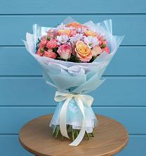 Букет цветов из:  Хризантемы и Розы в Кошурниково